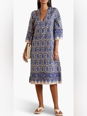 Cara Cara Martina Paisleyprint Cotton poplin midi dress